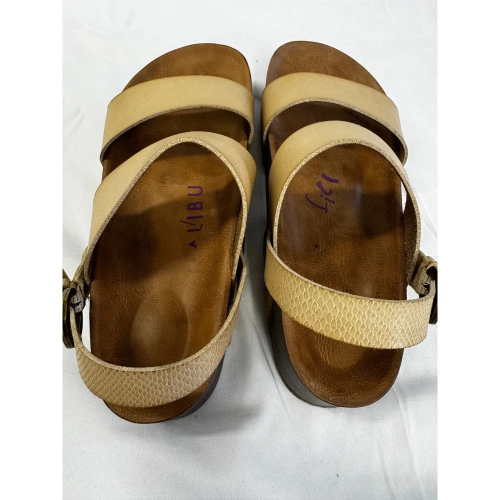 Blowfish Malibu Marge Platform Sandals Light Almond Dye Sz 9